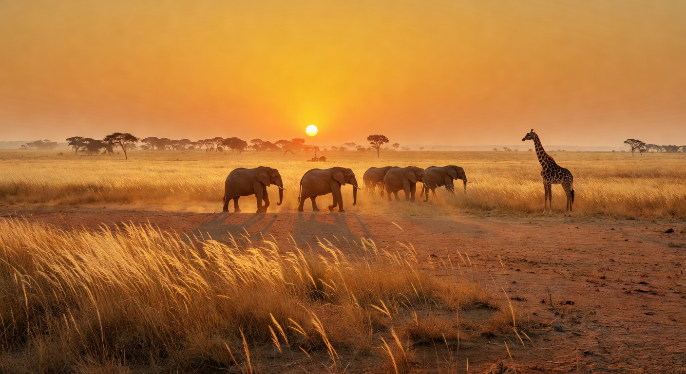 Warm Safari Sunset Horizon